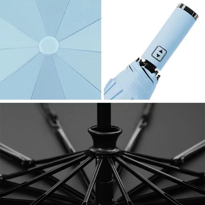 10 Ribs Windproof Automatic Folding Umbrella OEM detail photo 4
