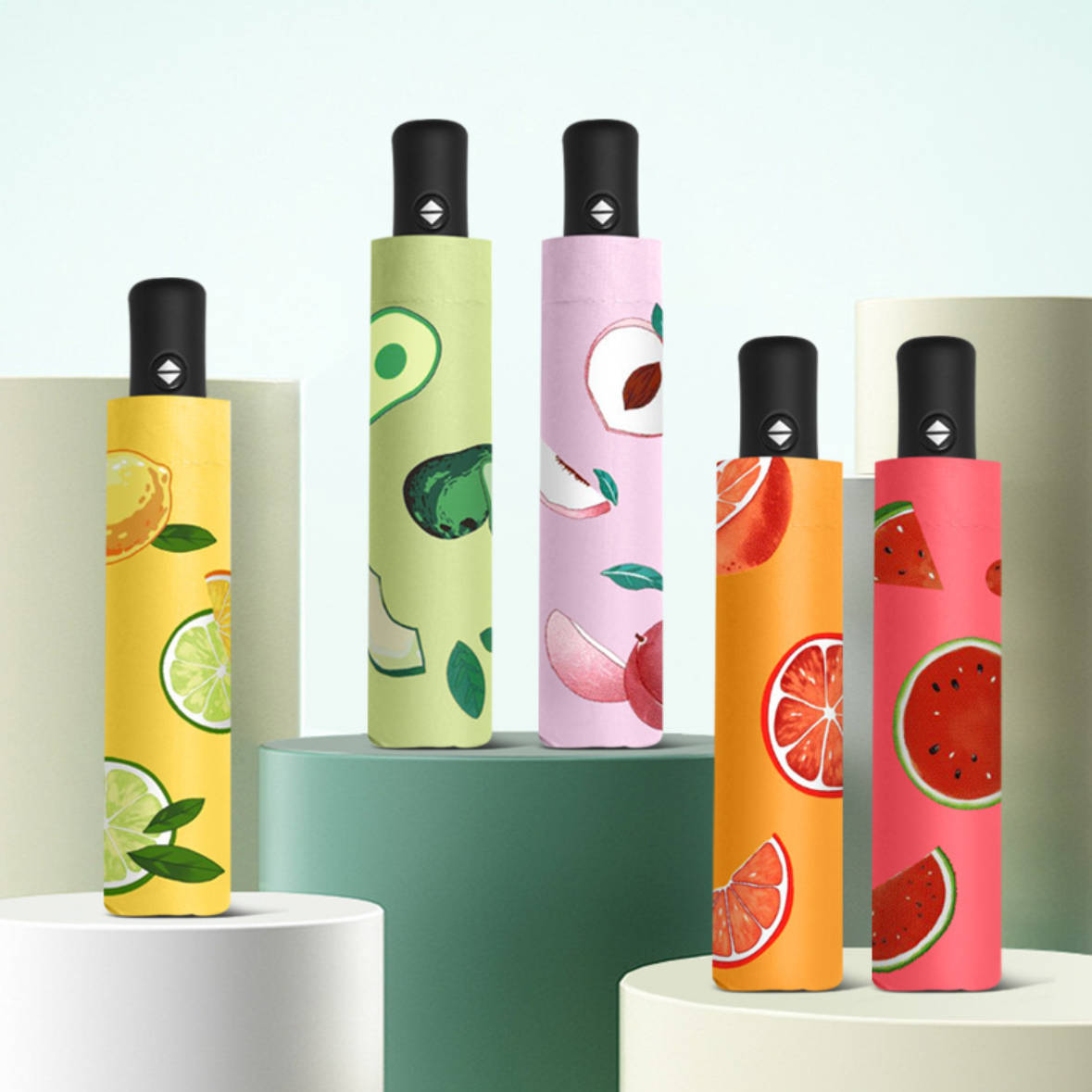 Fruit Pattern Automatic Sunny & Rain Umbrella OEM detail photo 1