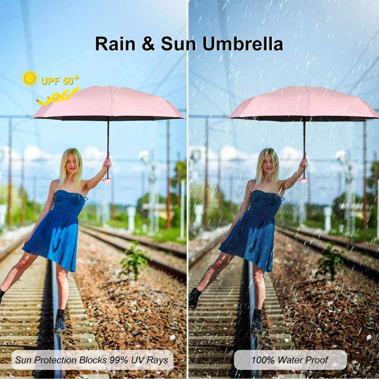 Wholesale Mini 5 Fold Pocket Umbrella — Manual Umbrella OEM for promotional gift programs, custom logo, image 2