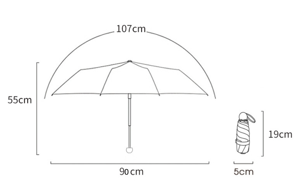 Wholesale Mini 5 Fold Pocket Umbrella OEM detail photo 4