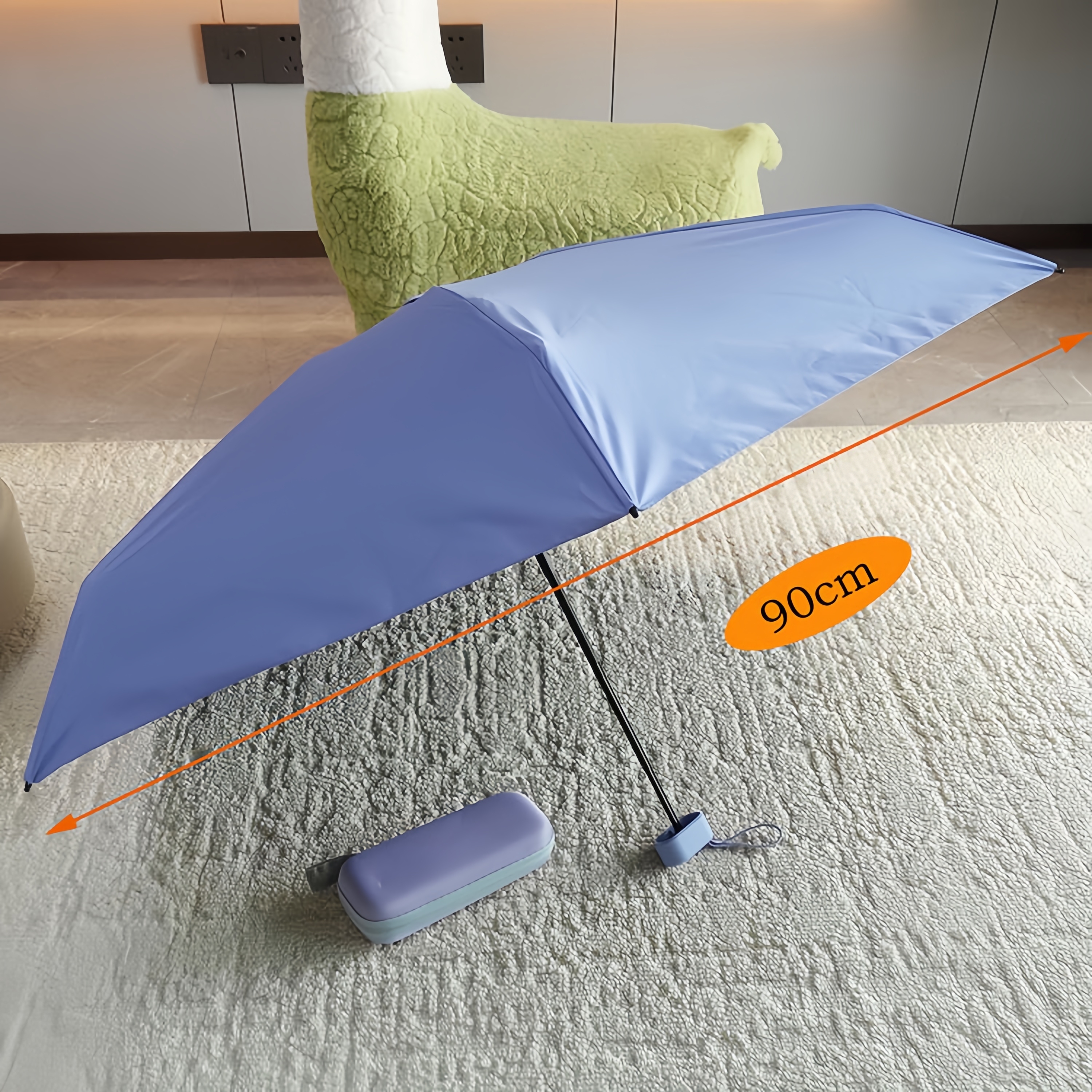 Mini Flat Umbrella with Hard Case OEM detail photo 2