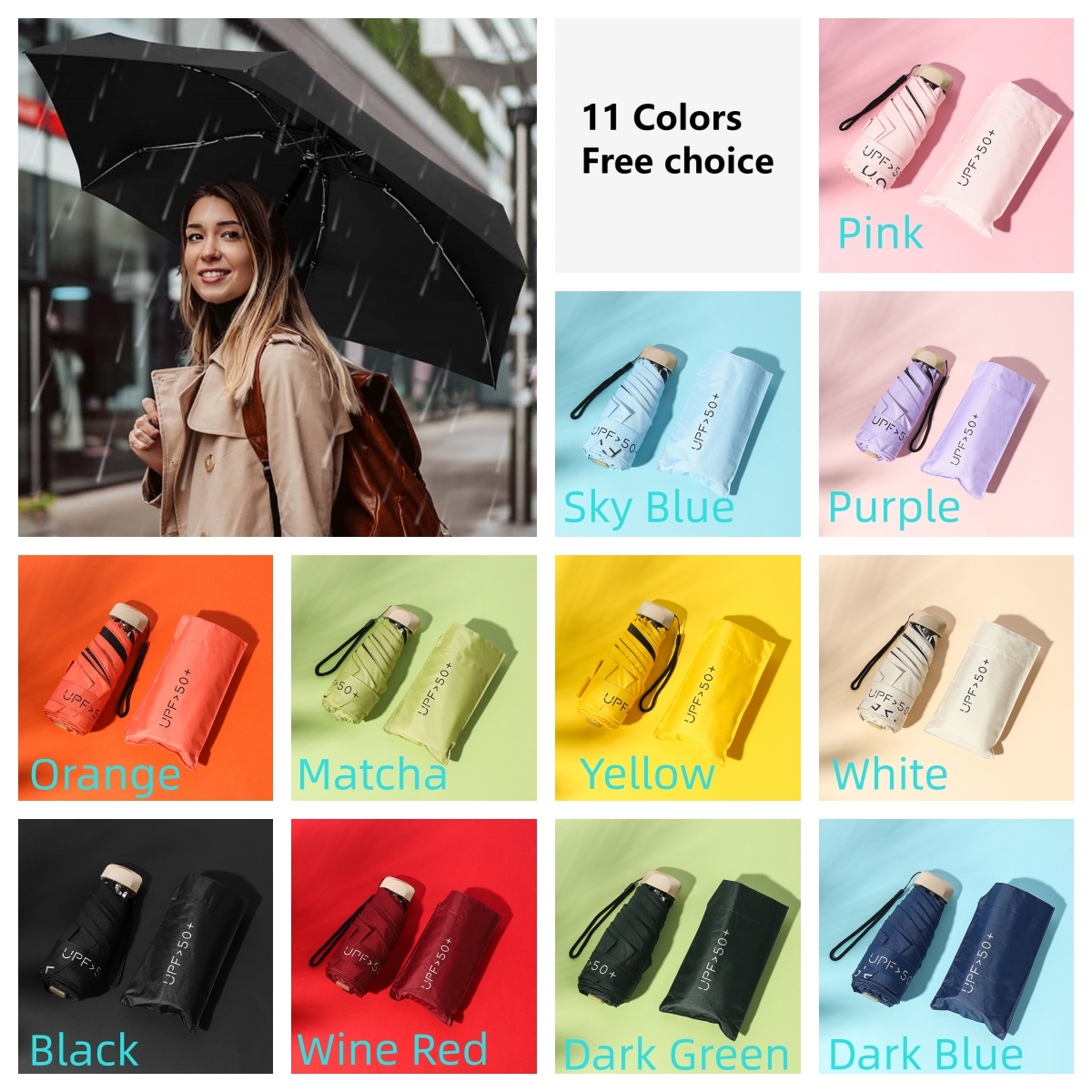 Phone Size UPF50+  Mini Umbrella — image 1