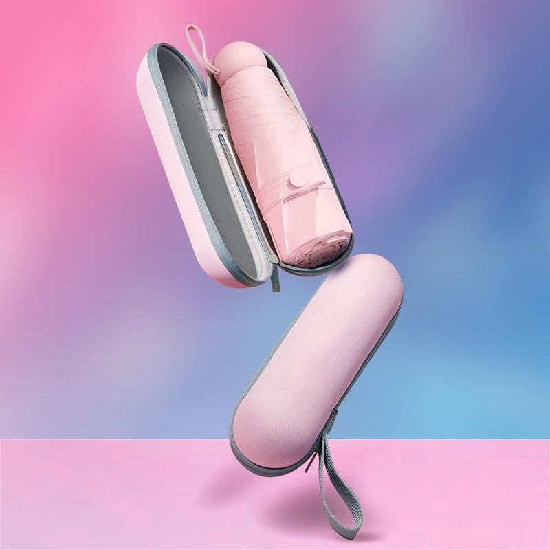 Portable Pink Capsule Mini Manual Umbrella