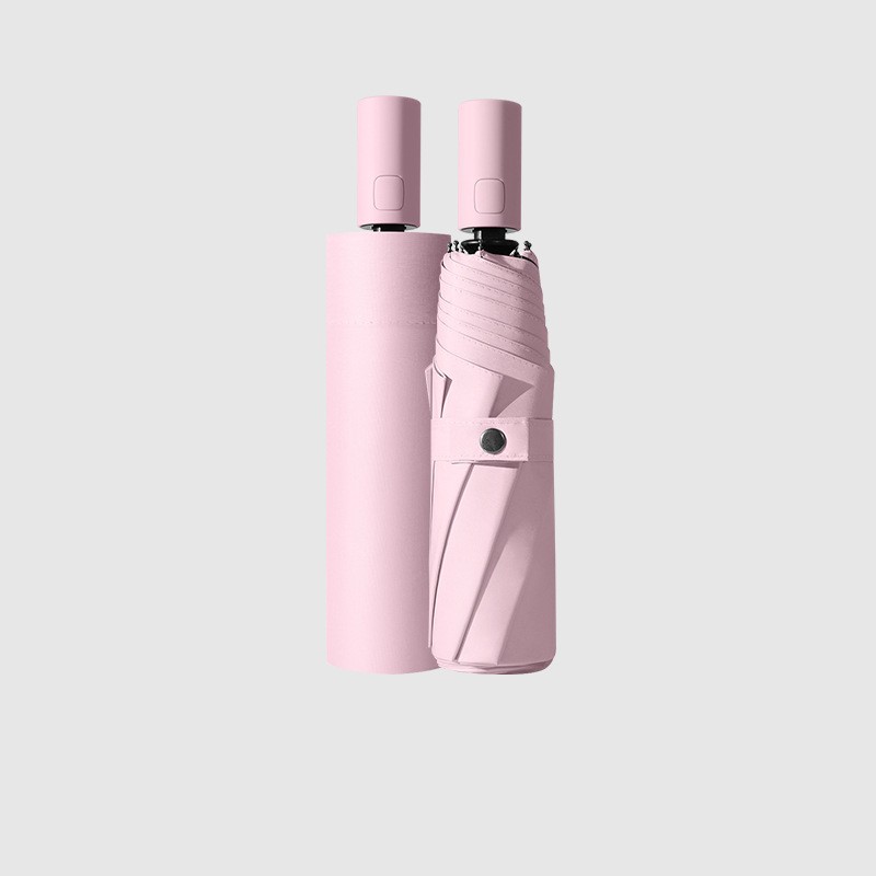Pure Color 3 Fold Automatic Umbrella — Hot Sale Products OEM for business and corporate programs, custom logo, image 2