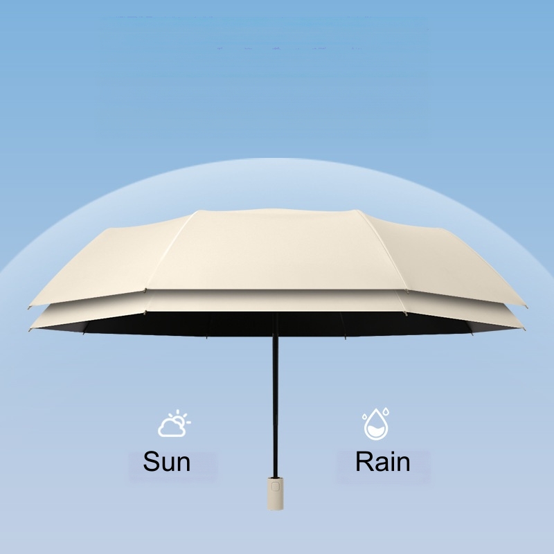 Pure Color 3 Fold Automatic Umbrella — Hot Sale Products OEM for business and corporate programs, custom logo, image 4