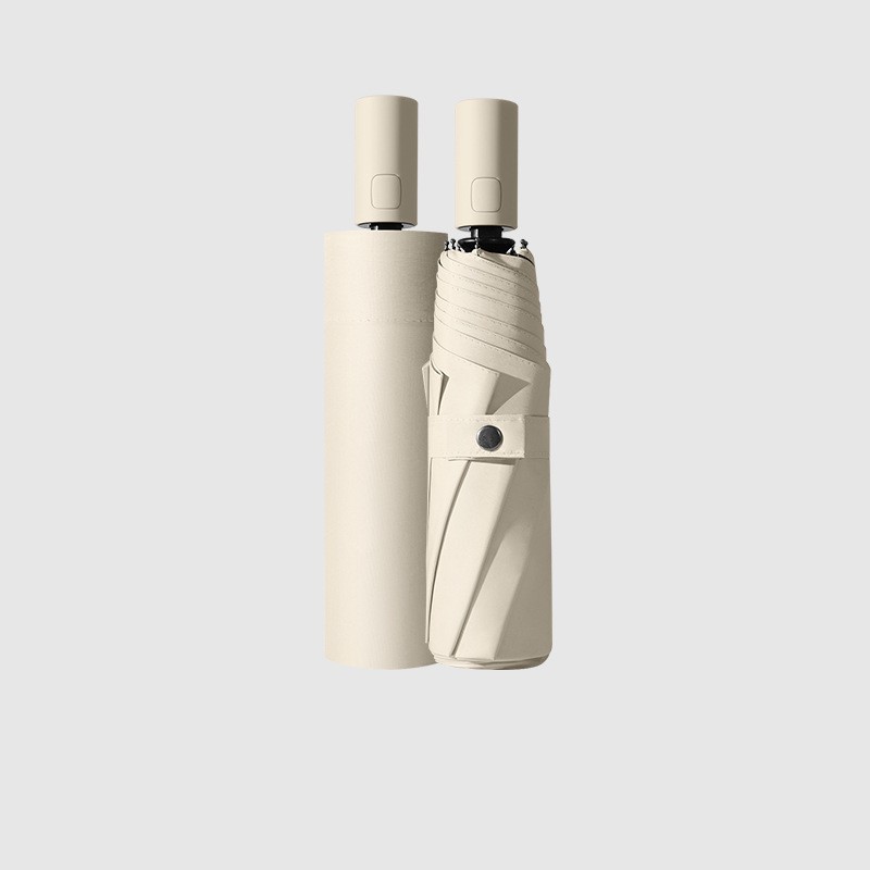 Pure Color 3 Fold Automatic Umbrella OEM detail photo 1