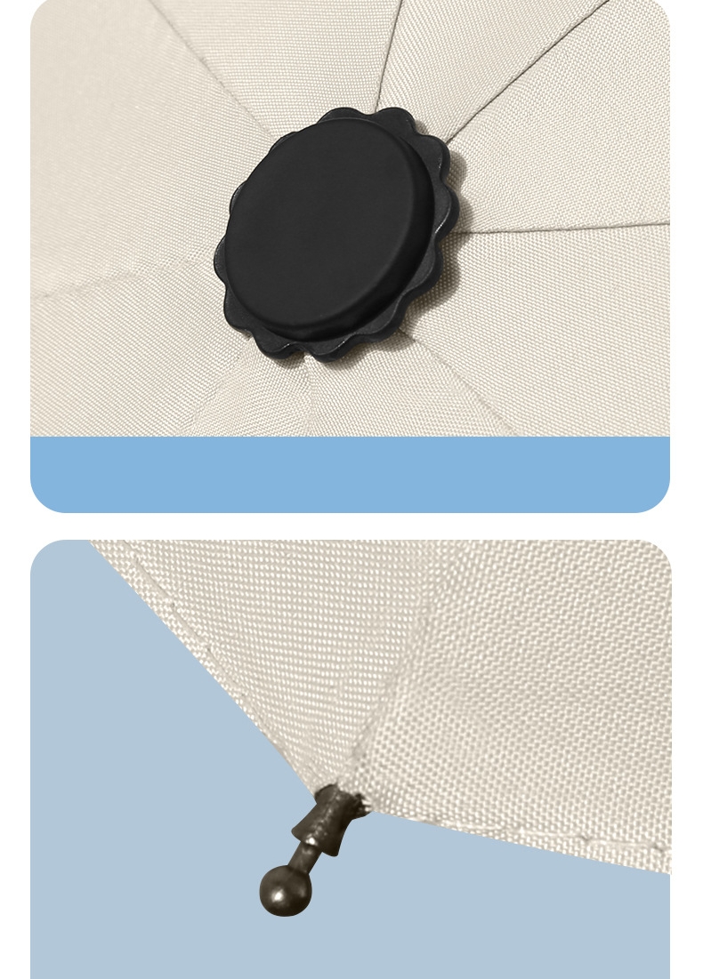 Pure Color 3 Fold Automatic Umbrella OEM detail photo 4