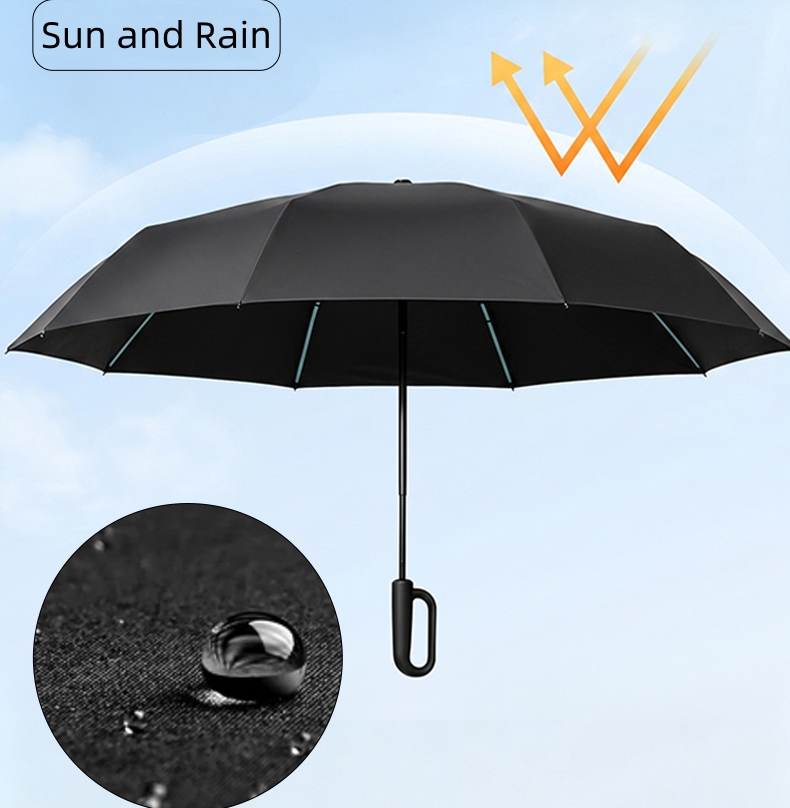 Ring Buckle Handle Folding Umbrella OEM detail photo 7