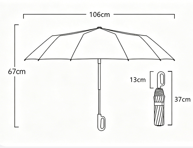Ring Buckle Handle Folding Umbrella OEM detail photo 6