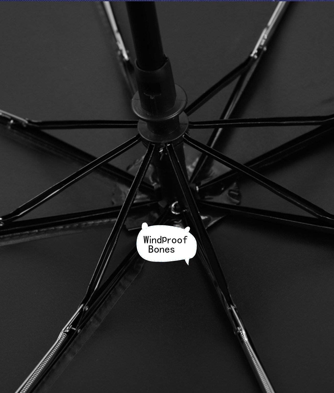 Windproof Compact Automatic Umbrella Custom with Logo OEM detail photo 5