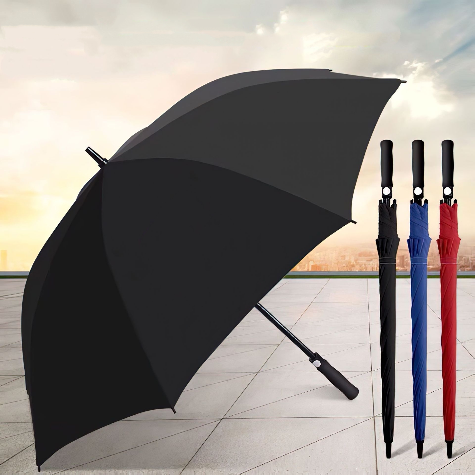 27 Inch Automatic Open Golf Umbrella OEM detail photo 1