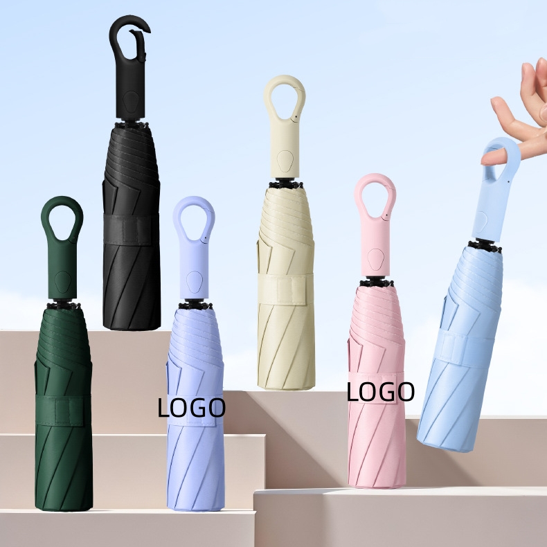 Custom Logo Auto Open Close Ring Handle Umbrella OEM detail photo 1
